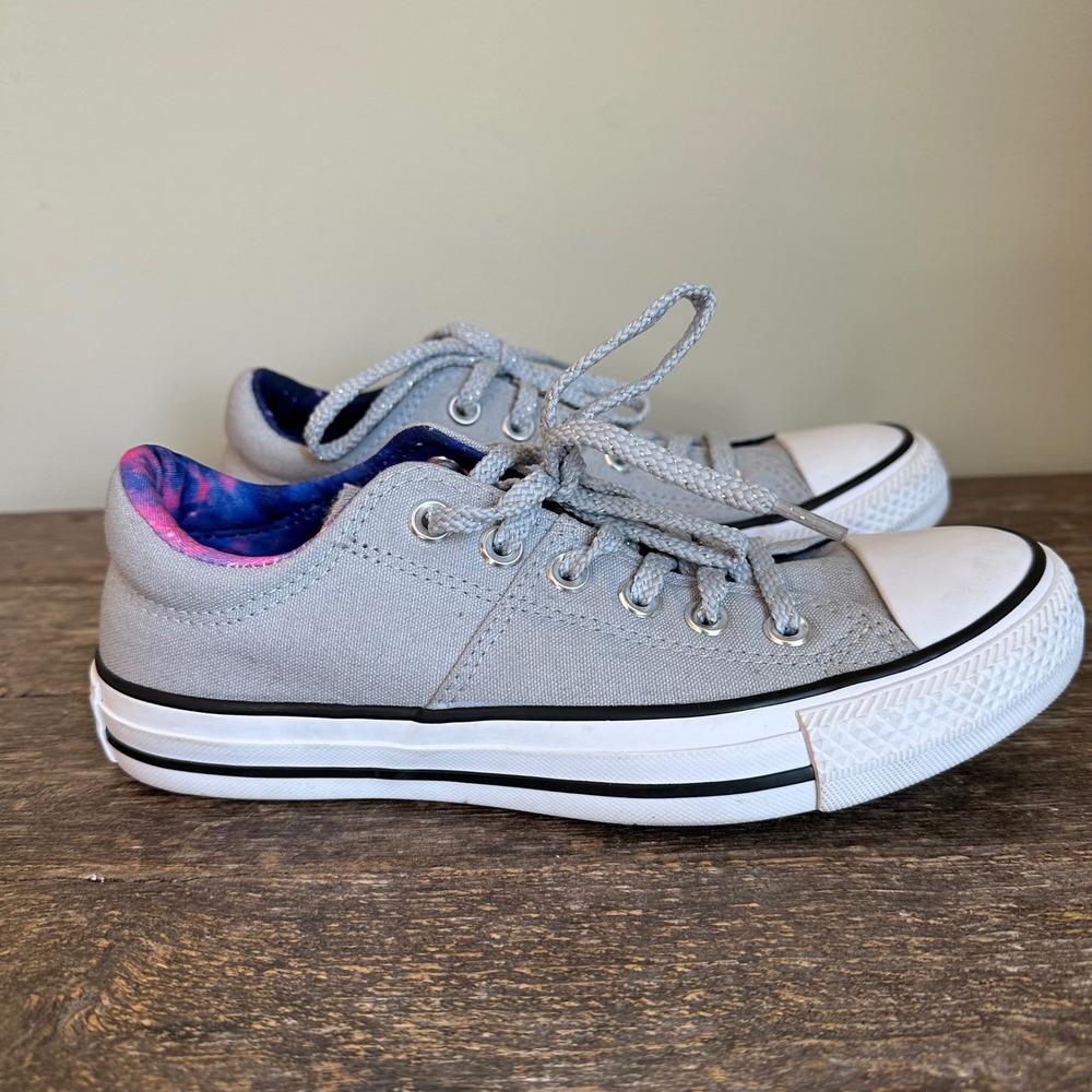 Converse All Star Gray Low Top Sneakers Women's Galaxy Lining Shoes Size‎ 7